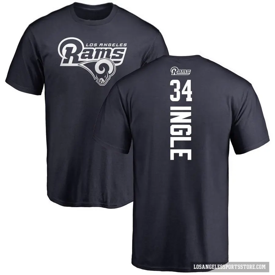 Men's ＃34 Tanner Ingle Los Angeles Rams Navy Backer T-Shirt