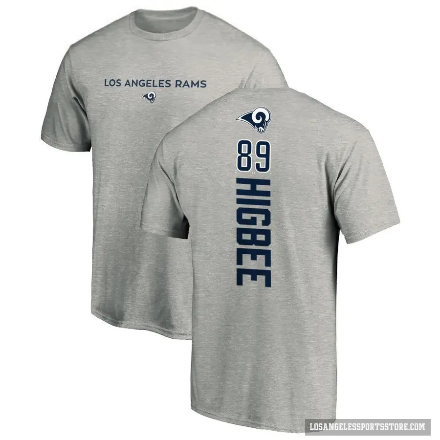 Men's ＃89 Tyler Higbee Los Angeles Rams Ash Backer T-Shirt