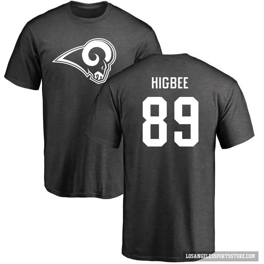 Men's ＃89 Tyler Higbee Los Angeles Rams Ash One Color T-Shirt