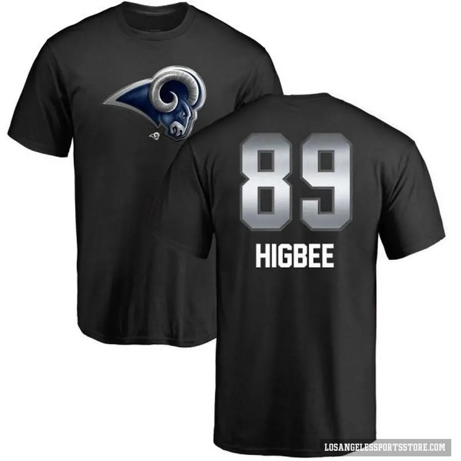 Men's ＃89 Tyler Higbee Los Angeles Rams Black Midnight Mascot T-Shirt