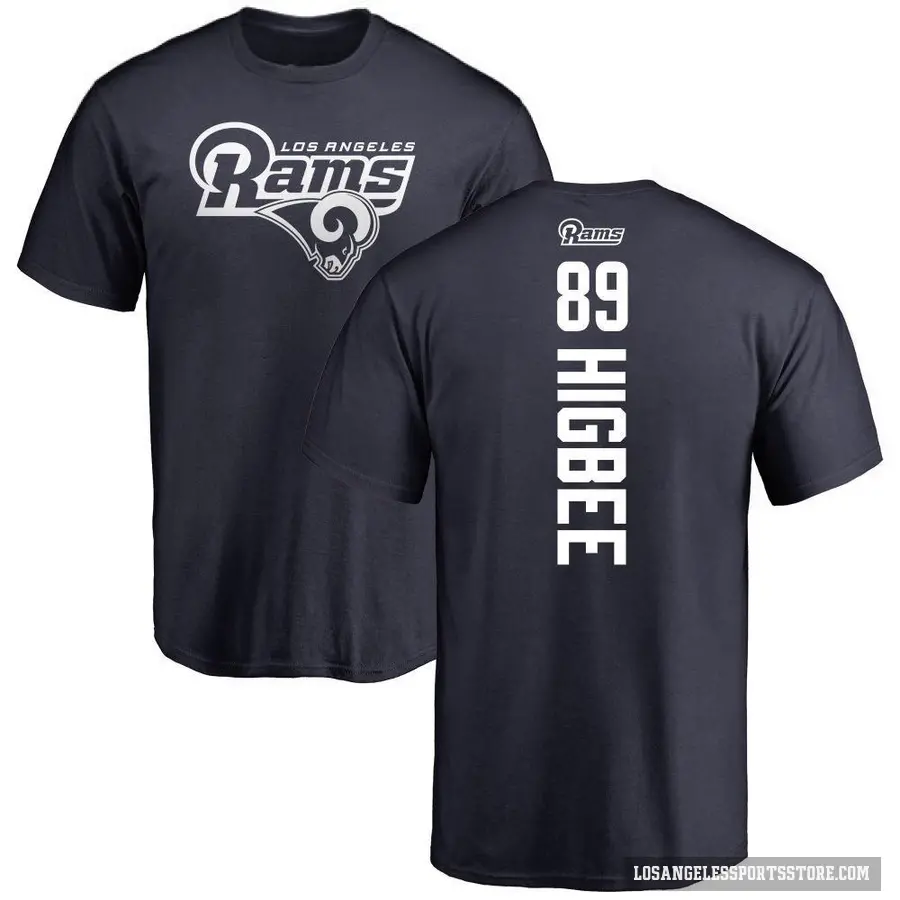 Men's ＃89 Tyler Higbee Los Angeles Rams Navy Backer T-Shirt