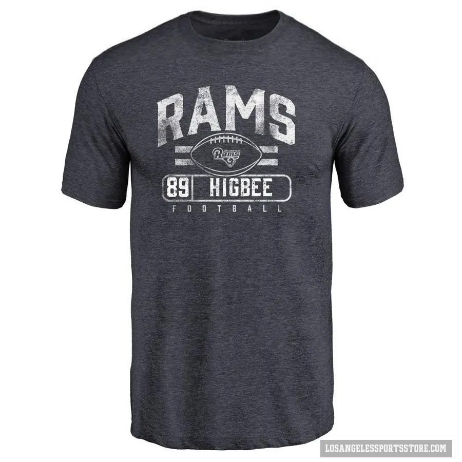 Men's ＃89 Tyler Higbee Los Angeles Rams Navy Flanker T-Shirt