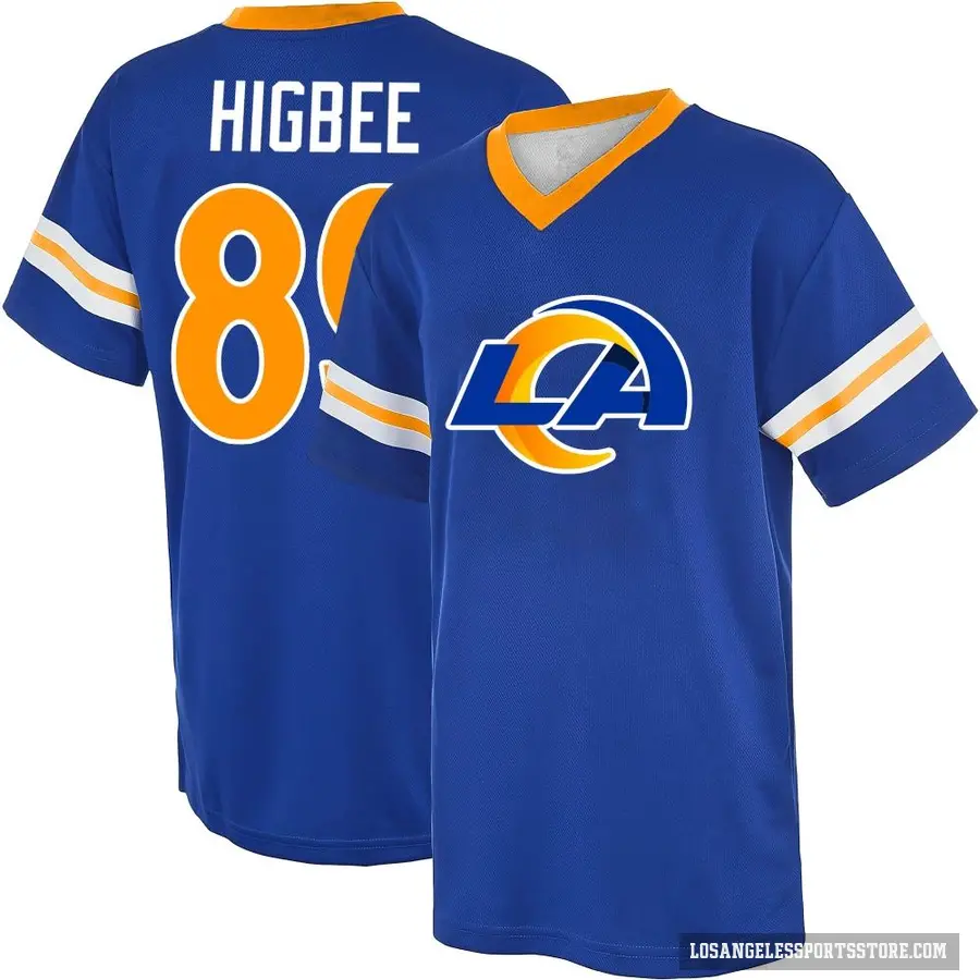 Men's ＃89 Tyler Higbee Los Angeles Rams Royal Game Day V-Neck T-Shirt