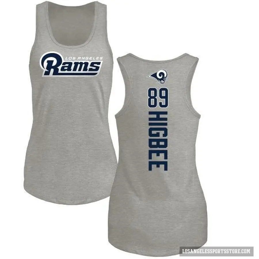 Women's ＃89 Tyler Higbee Los Angeles Rams Ash Backer Tank Top